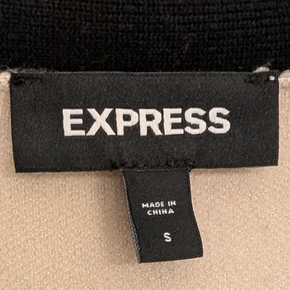 Express Women's Cream and Black Jacket Cardigan - Picture 2 of 6